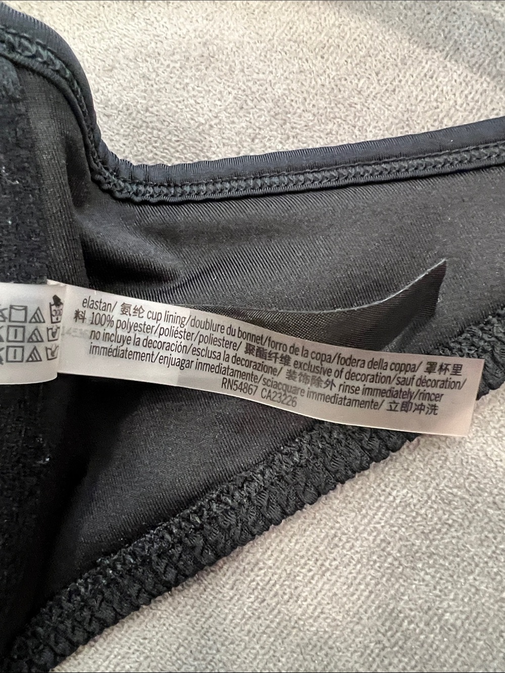 PINK Victoria's Secret Black Textured Bikini Top - Picture 10 of 12